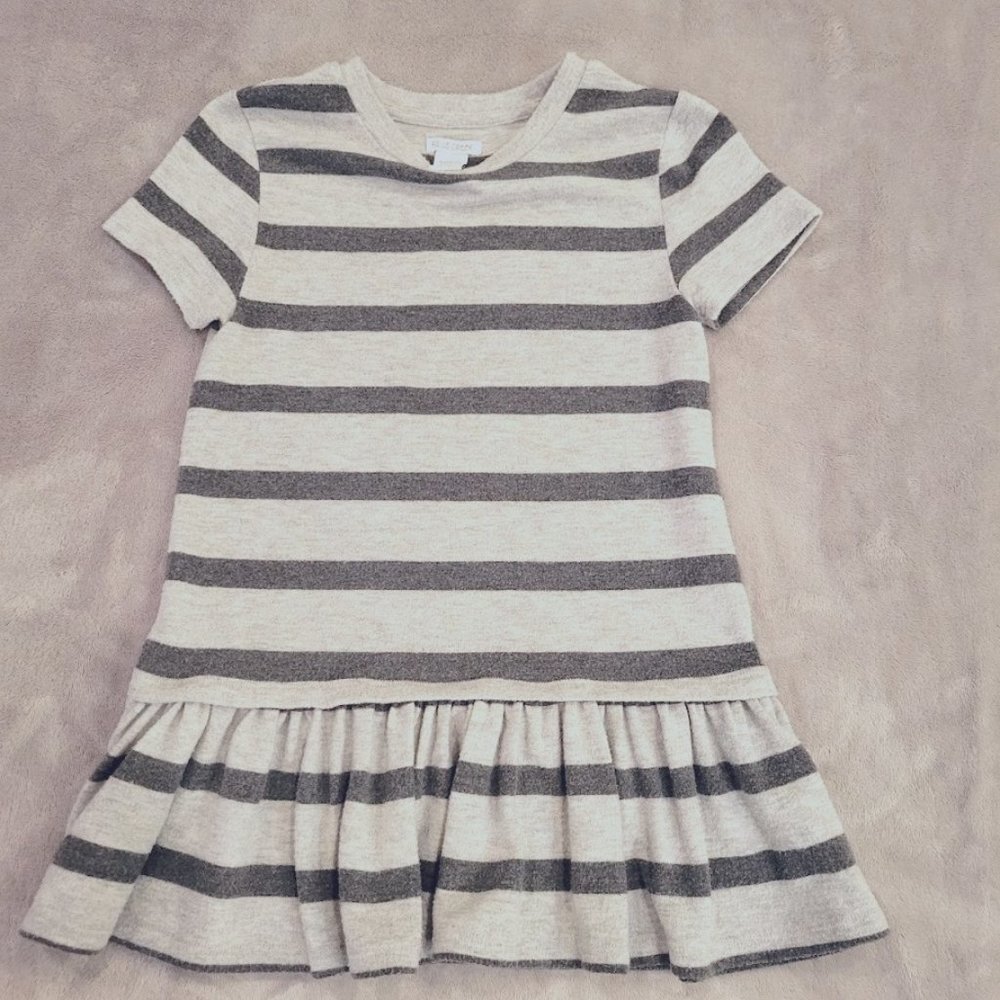 Falls Creek Sweater Peplum Top Gray Stripe 10/12